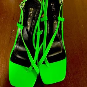 Neon greens heels for women.